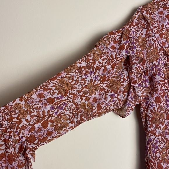 J Crew Ruffle crinkle chiffon top in fête floral Size small - Picture 16 of 17